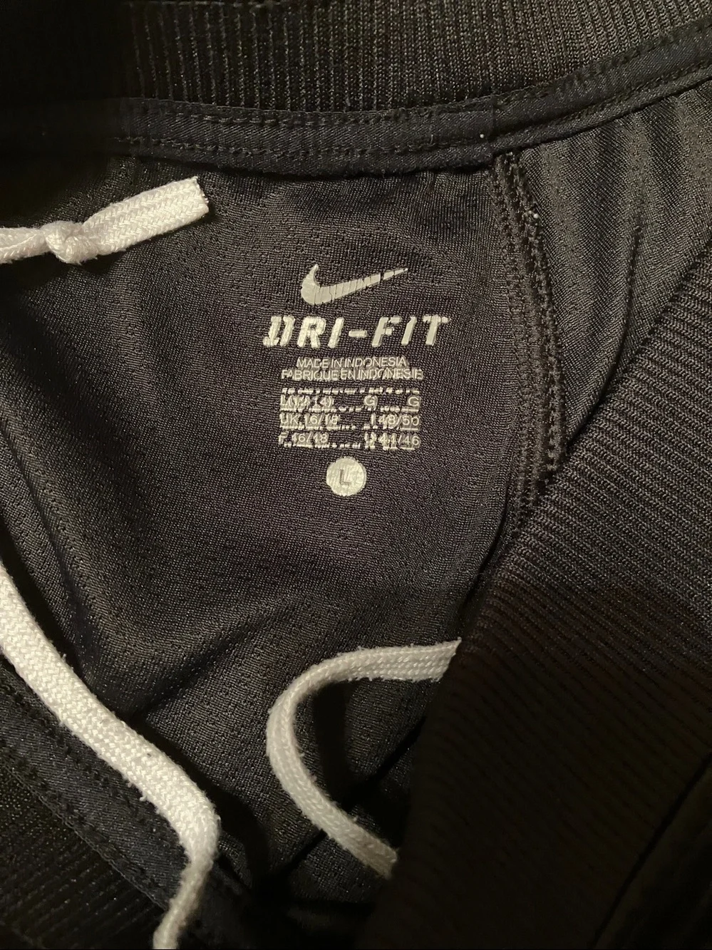 Nike Black Track Pants with White Swoosh and Side Stripe - Picture 2 of 10